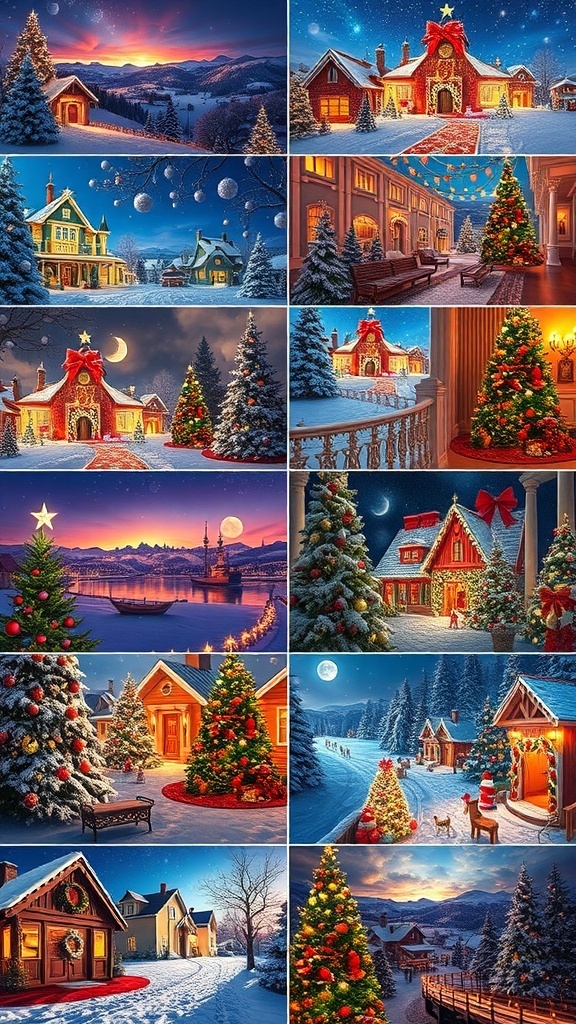 Christmas Wallpaper 1920x1080 Full HD A selection of beautiful Christmas wallpapers in full HD, featuring festive scenes and decorations.